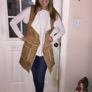 Brown fur vest